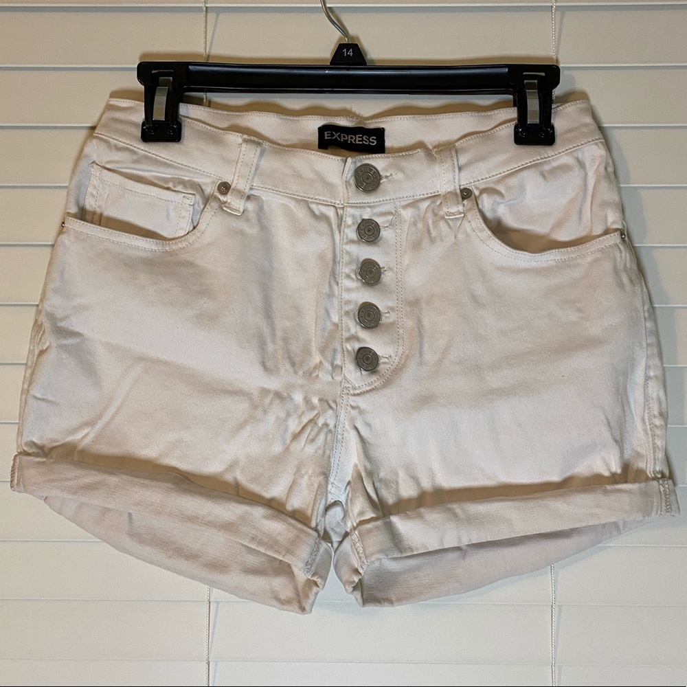 Express White Jean Shorts